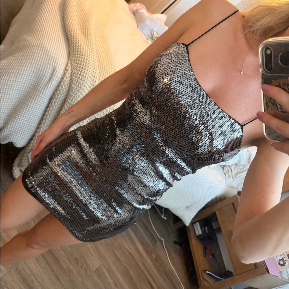 Urban Outfitters sparkly silver dress. XS. Only worn once!